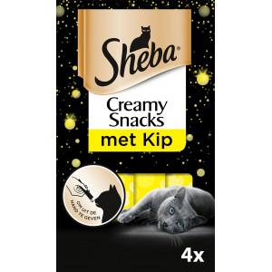 Sheba Creamy Snacks met kip kattensnack (4 st) 6 verpakkingen