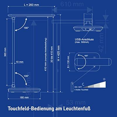 Maul MAULjazzy 8201802 LED-bureaulamp 8 W Energielabel: E (A - G) Aluminium