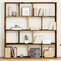 Boekenkast 132x29x141,5 cm bewerkt hout oud houtkleurig - thumbnail