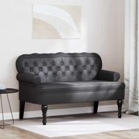 Chesterfield Bank Zwart 119.5 x 64.5 x 75 cm Nep Leer - thumbnail