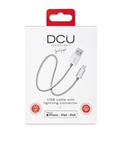 Dcu tecnologic Oplaadkabel Lightning-kabel goedgekeurd Apple inc. USB 2.0 compatibel met iPhone, iPad, iPod aluminium 1m zilver - thumbnail