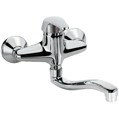 Keukenkraan Tres ECO | Wandmontage | 360° Draaibaar | Mengkraan | 1-hendel | Rond | Chroom