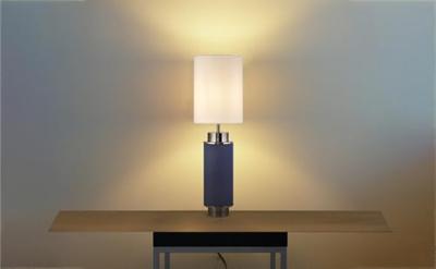 Searchlight TafellampFlask 72cm nikkel met vintage blauw - EU59041BK