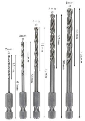 Bosch Accessories 2608595517 HSS Metaal-spiraalboorset 5-delig 2 mm, 3 mm, 4 mm, 5 mm, 6 mm Geslepen DIN 338 1/4 (6.3 mm) 1 set(s)