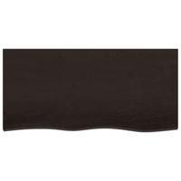 Tafelblad 100x50x2 cm behandeld massief eikenhout donkergrijs - thumbnail