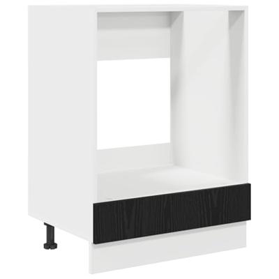 Ovenkast Zwart eiken 60 x 46 x 81.5 cm Bewerkt hout