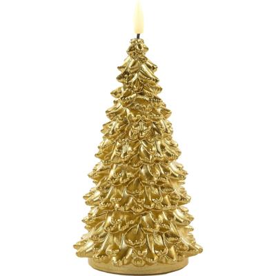 LED Kaars wax everlands kunstkerstboom goud 9,5x20cm