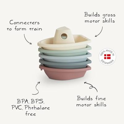 Badspeelgoed - 5 stapelbare bootjes - MUSHIE meerkleurig Badspeelgoed - 5 stapelbare bootjes - MUSHIE meerkleurig