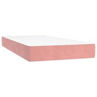 Boxspring met matras fluweel roze 200x200 cm - thumbnail