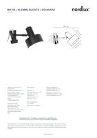 Wandlamp met klem Matis zwart metaal E27 fitting stekker - thumbnail