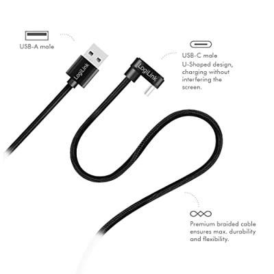LogiLink CU0193 USB-kabel USB 2.0 USB-C stekker, USB-A stekker 2.00 m Zwart