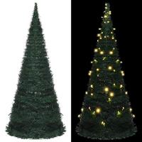 VidaXL Kunstkerstboom met verlichting pop-up 210 cm groen - thumbnail