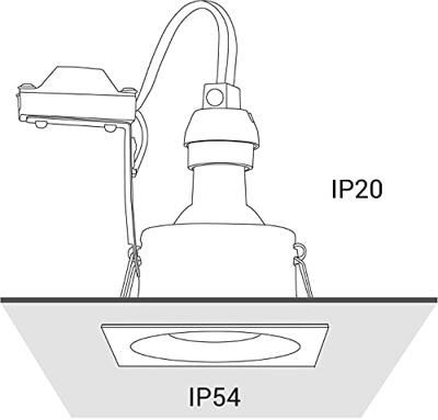 Lyora Vierkante inbouwspotDelta IP54 - 8368