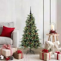 VidaXL Kunstmatige inklapbare kerstboom groen 120 cm pe en pvc - thumbnail