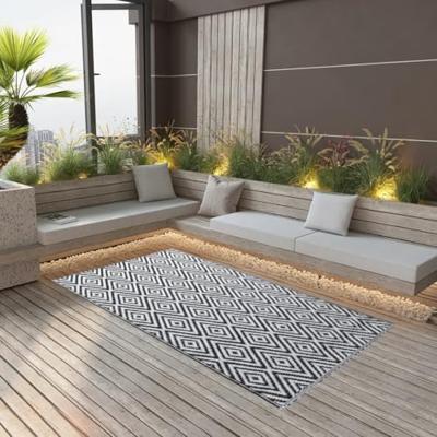 VidaXL Buitenkleed arakil 120x180 cm pp wit en zwart