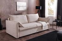 Design slaapbank APARTMENT 215cm beige corduroy 3-zits bank incl. bedbox kussen - 47132 - thumbnail