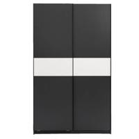 Schuifdeurkast Genua - antraciet/wit - 204x122x60 cm - Leen Bakker - thumbnail