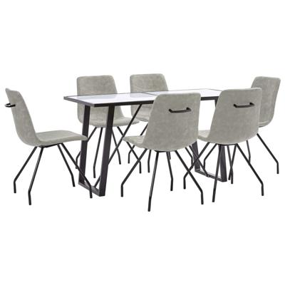 vidaXL 7-delige Eethoek kunstleer grijs vidaXL 7-delige Eethoek kunstleer grijs