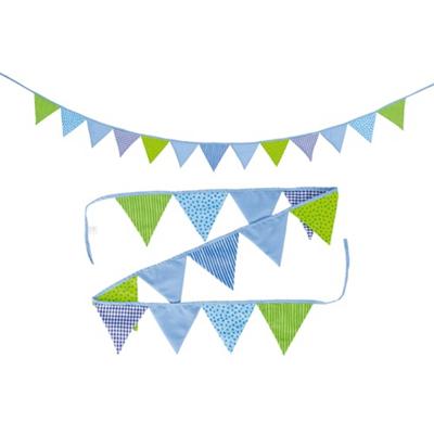 Goki katoenen vlaggenlijn blauw/groen