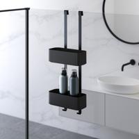 Geesa Frame hangend doucherek 24,9x13,3x65cm zwart - thumbnail