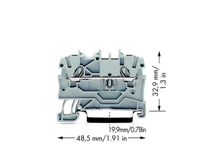 WAGO 2000-1201 Doorgangsklem 3.50 mm Spanveer Toewijzing: L Grijs 1 stuk(s)