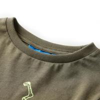 Kindershirt met lange mouwen fietsprint 104 kakikleurig - thumbnail