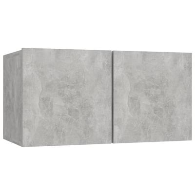 6-delige Tv-meubelset bewerkt hout betongrijs - thumbnail
