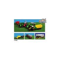 Kids Globe tractor met aanhanger licht & geluid 1:32 - thumbnail