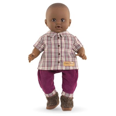 Corolle geruit shirt met broek kleine ontdekker - 36cm