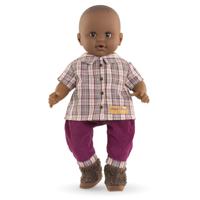 Corolle geruit shirt met broek kleine ontdekker - 36cm - thumbnail