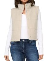 Only Onlsandra Teddy Waistcoat Life Otw Noos Gilets Pumice Stone - thumbnail