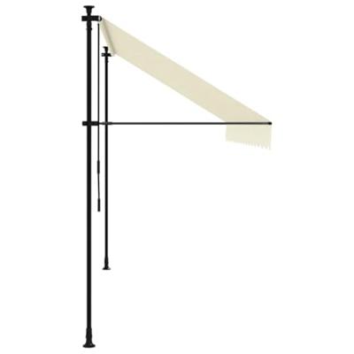 Luifel uittrekbaar 350x150 cm stof en staal crmekleurig - thumbnail