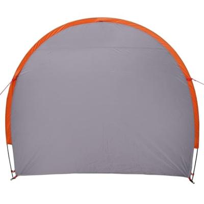 Fietstent met dak met opslag Grijs en Oranje 218 x 156 x 180 cm