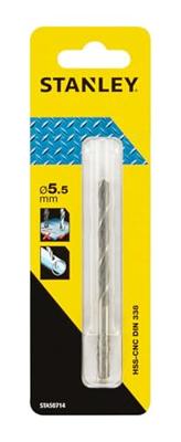 Stanley metaalboor 5,5 mm HSS-CNC STA50714 Stanley metaalboor 5,5 mm HSS-CNC STA50714