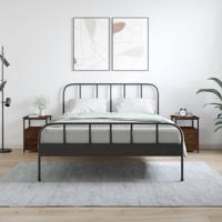 Nachtkastjes 2 st 34x35,5x50 cm bewerkt hout bruin eikenkleur - thumbnail