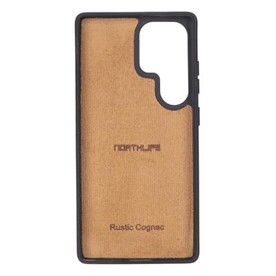 NorthLife Samsung Galaxy S25 Ultra - Leren Afneembare 2-in-1 bookcase telefoonhoes - Cognac