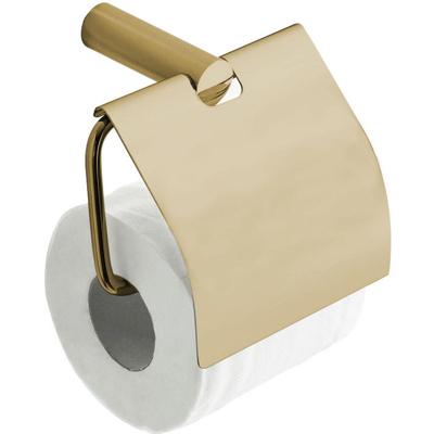 Wiesbaden Ida Toiletrolhouder met Klep - Geborsteld Messing