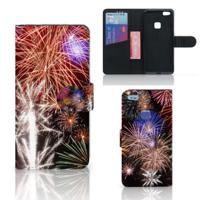 Huawei P10 Lite | Wallet Case | met Pasjes | Vuurwerk - thumbnail