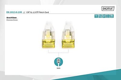 Digitus DK-1613-A-100 RJ45 Netwerkkabel, patchkabel CAT 6A U/UTP 10.00 m Grijs Halogeenvrij, Verdraaide paren 1 stuk(s)