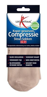Lucovitaal Koper Compressie Steun Sokken Beige 42-47