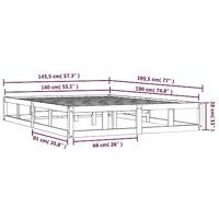 Bedframe massief hout wit 140x190 cm - thumbnail