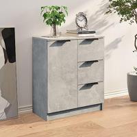 Dressoir 60x30x70 cm bewerkt hout betongrijs - thumbnail