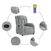 Massagestoel verstelbaar stof lichtgrijs - thumbnail