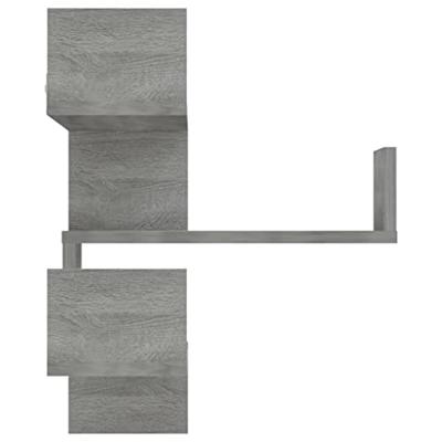 Hoekwandschappen 2 st 40x40x50 cm bewerkt hout grijs sonoma