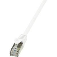 LogiLink CP2011S RJ45 netwerkkabel, patchkabel CAT 6 F/UTP 25,00 cm, wit, met vergrendelingsbescherming, 5 stuks - thumbnail