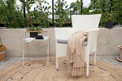 Nohr Tuinstoel 'Theressa' Wicker, kleur Wit Nohr Tuinstoel 'Theressa' Wicker, kleur Wit
