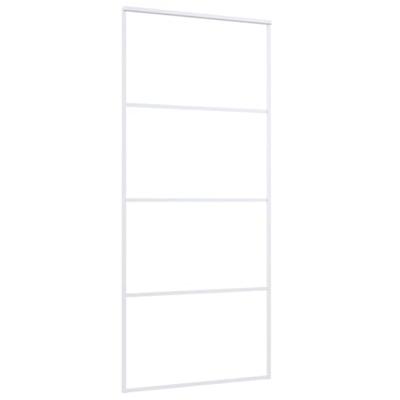 VidaXL Schuifdeur 90x205 cm esg-glas en aluminium wit - thumbnail