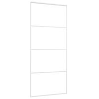 VidaXL Schuifdeur 90x205 cm esg-glas en aluminium wit - thumbnail