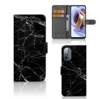 Motorola Moto G31 | G41 | Bookcase | Marmer Zwart - Origineel Cadeau Vader