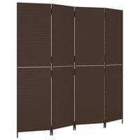 Kamerscherm 4 panelen poly rattan bruin - thumbnail